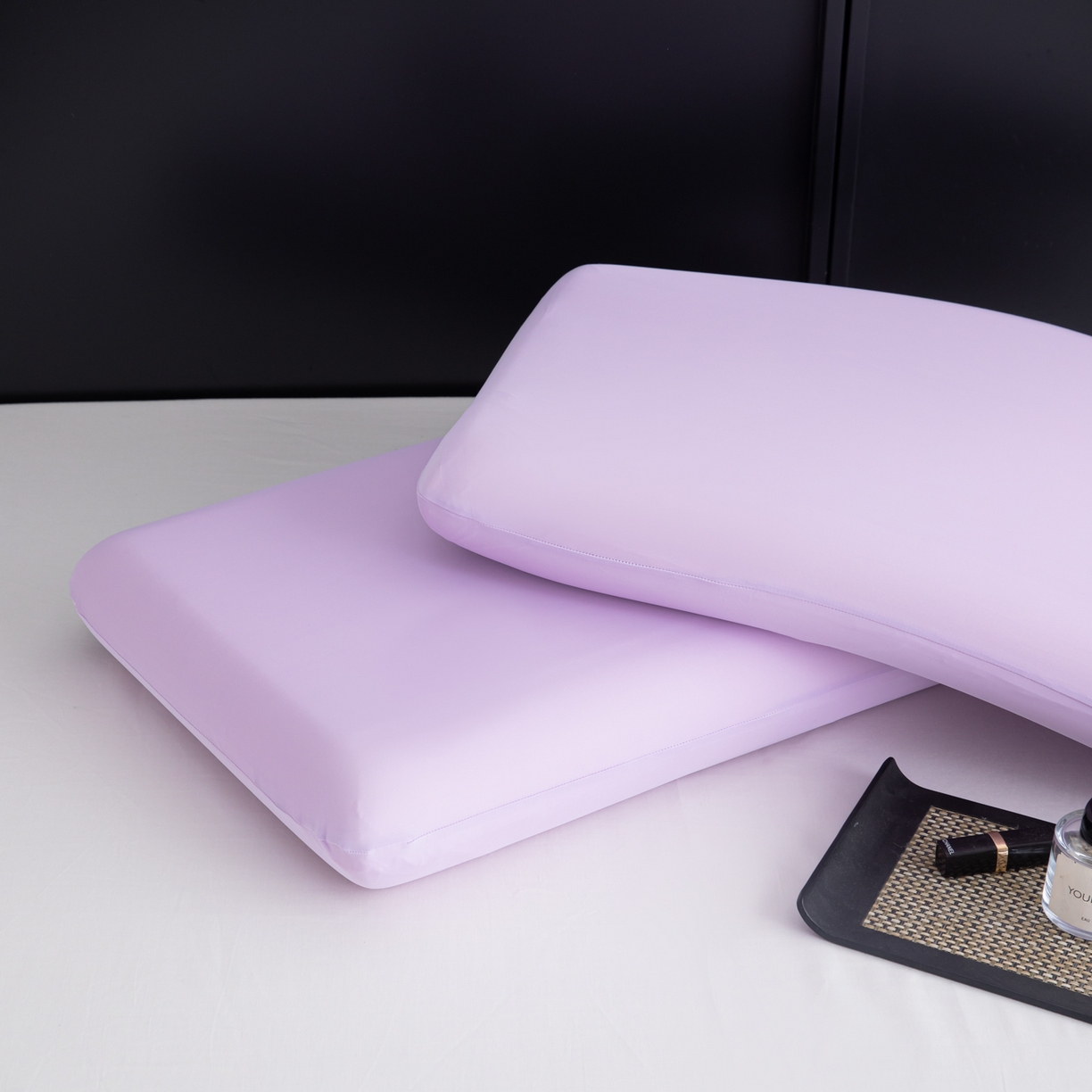 91家纺网 家纺一手货源 找家纺 慕尚家纺 2026新款升级款锦纶冰皮枕套 冰紫