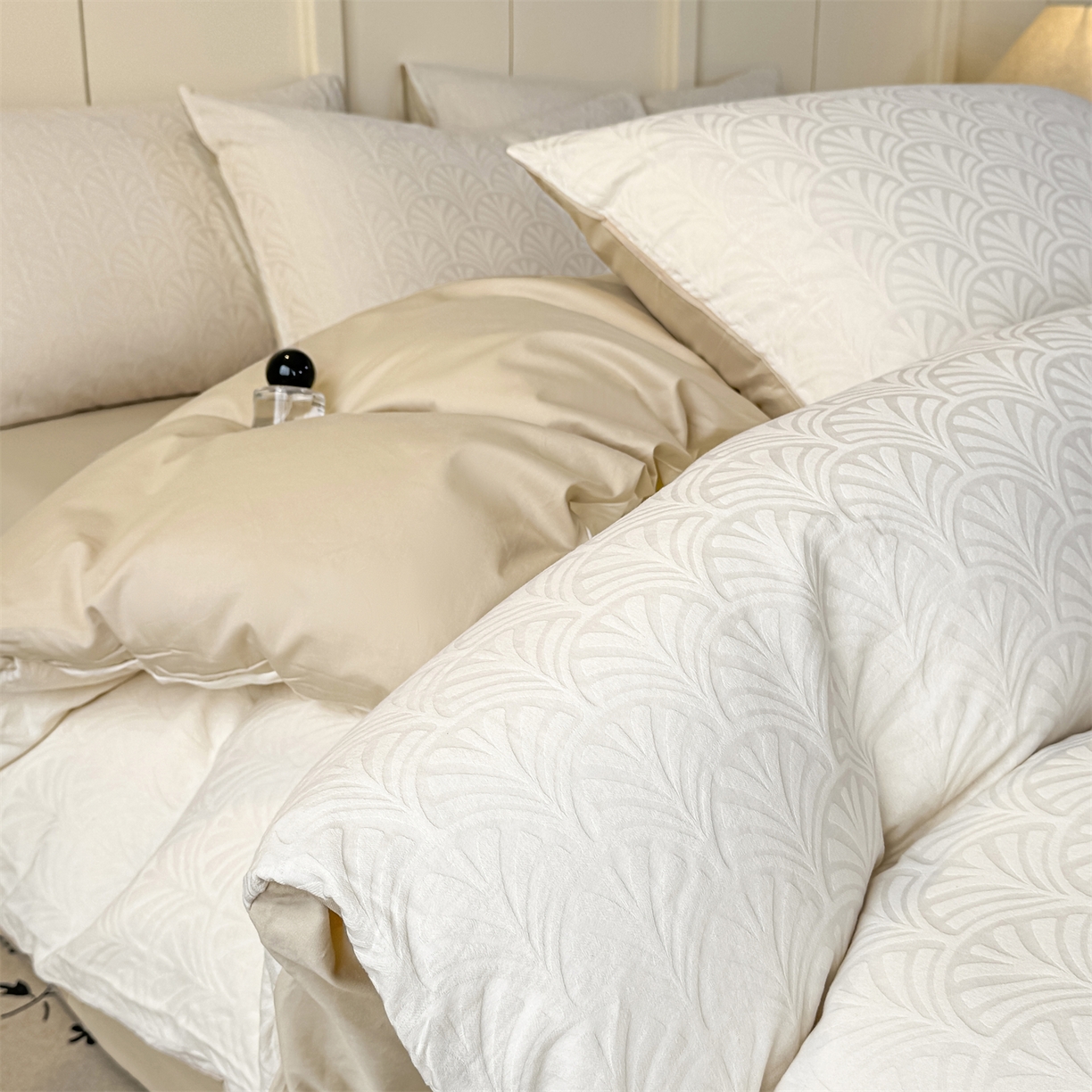 91家纺网 家纺一手货源 找家纺 （总）灰鲸 2026新款全棉纯棉厚织贡缎大提花四件套