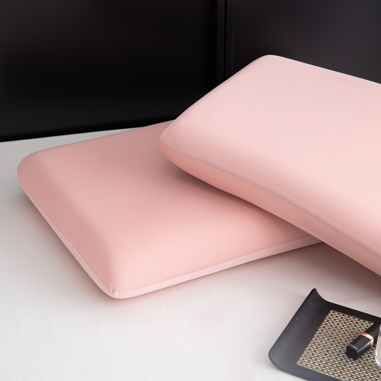 91家纺网 家纺一手货源 找家纺 慕尚家纺 2026新款升级款锦纶冰皮枕套 桃粉