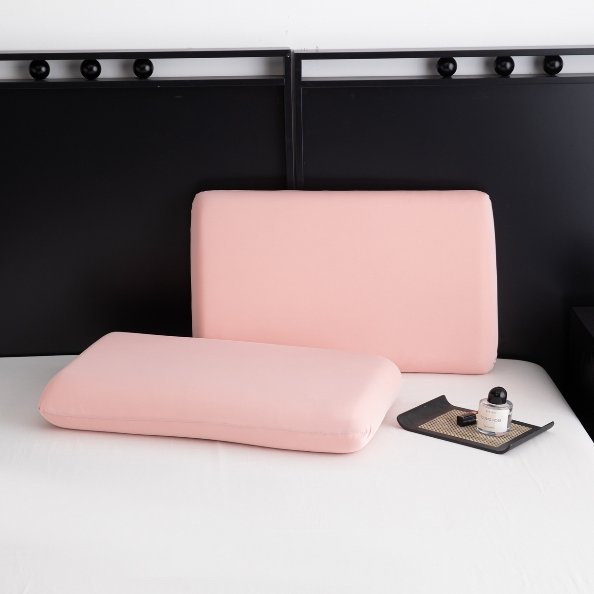 91家纺网 家纺一手货源 找家纺 慕尚家纺 2026新款升级款锦纶冰皮枕套 桃粉