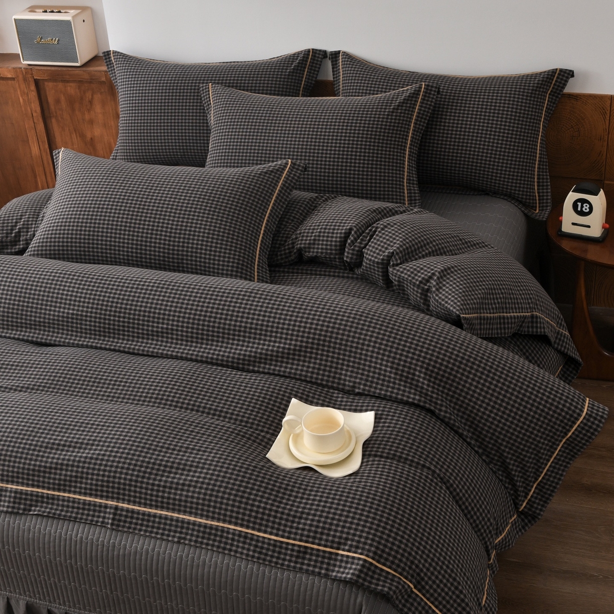 91家纺网 家纺一手货源 找家纺 （总）金艾草 2026春夏新款全棉纯棉色织水洗棉床盖四件套