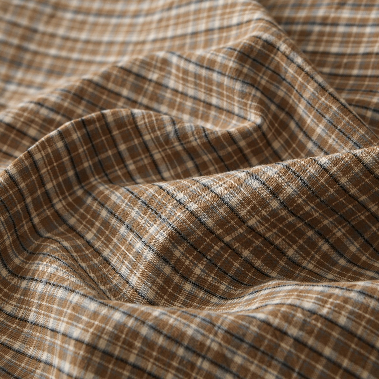 91家纺网 家纺一手货源 找家纺 金艾草 2026春夏新款全棉纯棉色织水洗棉床盖四件套 沉香-褐色