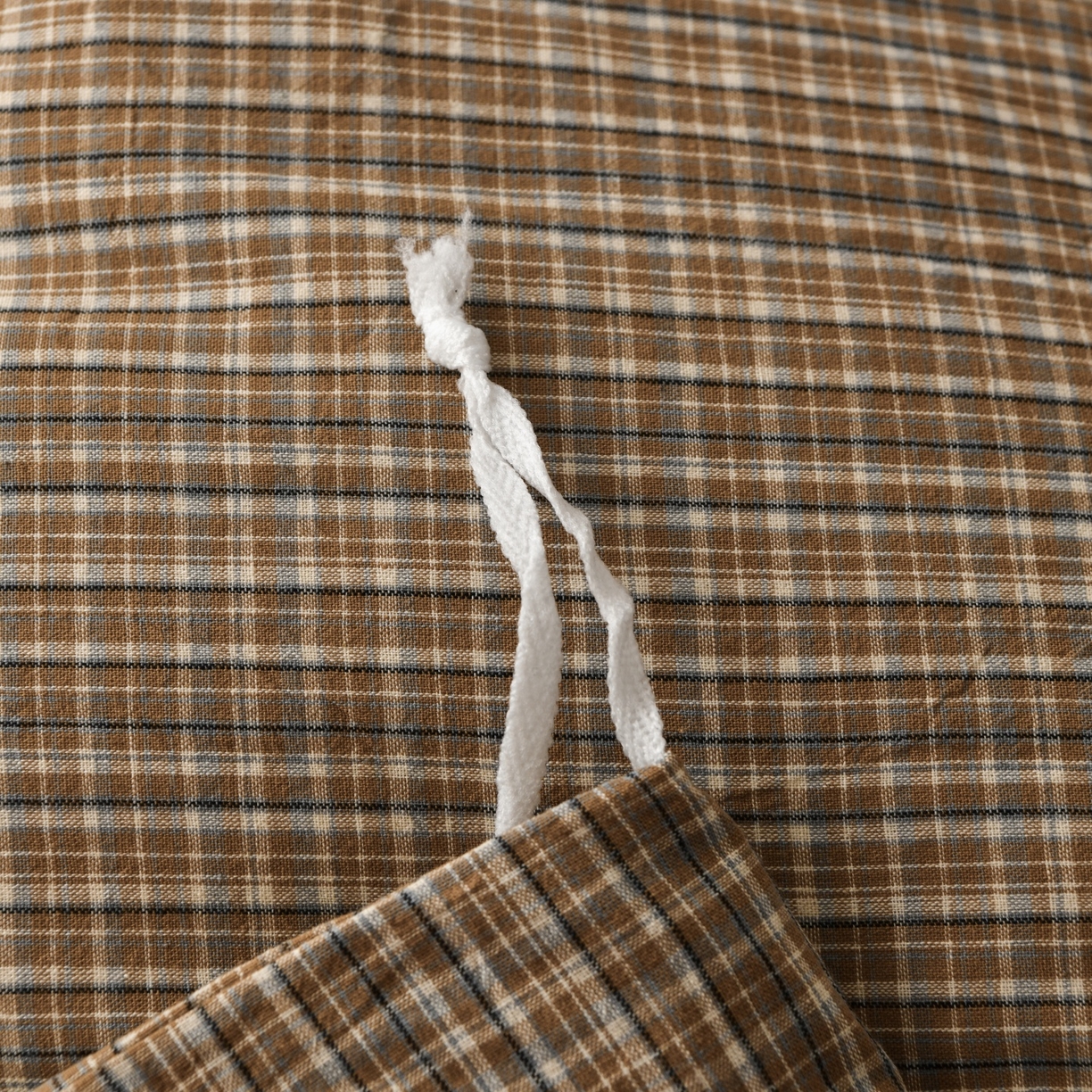 91家纺网 家纺一手货源 找家纺 金艾草 2026春夏新款全棉纯棉色织水洗棉床盖四件套 沉香-褐色