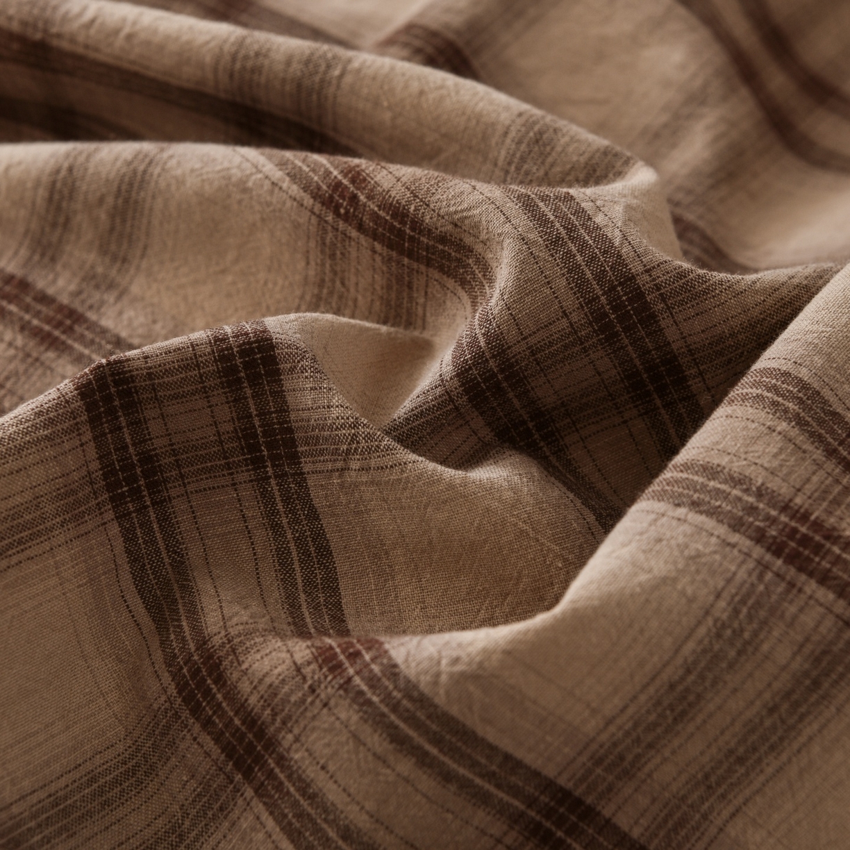 91家纺网 家纺一手货源 找家纺 金艾草 2026春夏新款全棉纯棉色织水洗棉床盖四件套 芳菲-咖