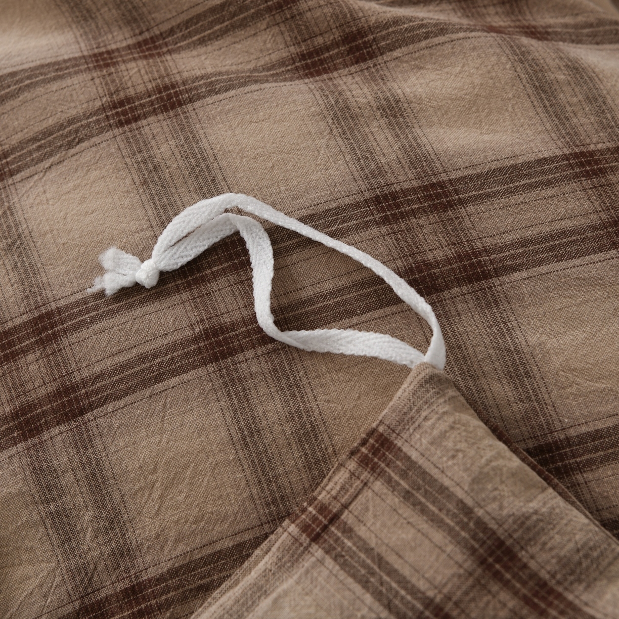 91家纺网 家纺一手货源 找家纺 金艾草 2026春夏新款全棉纯棉色织水洗棉床盖四件套 芳菲-咖