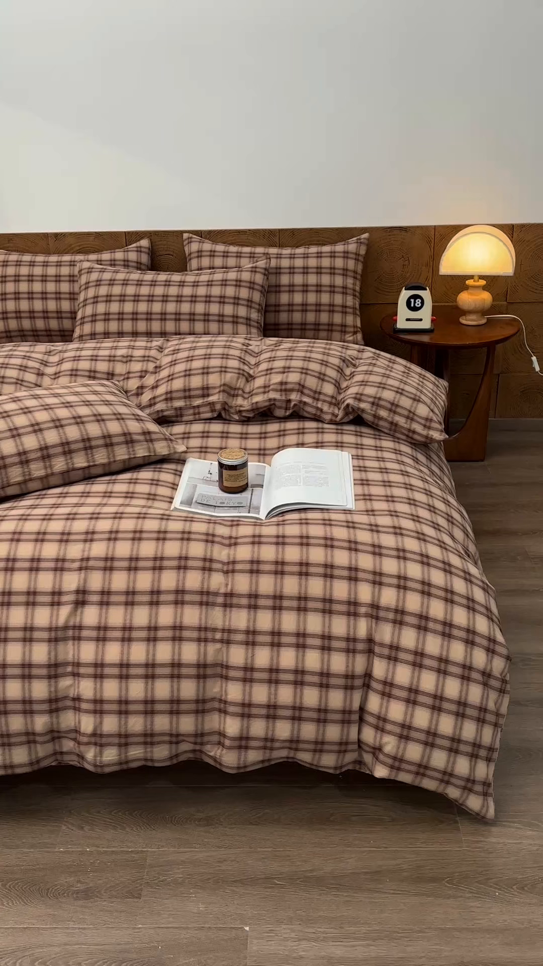 91家纺网 家纺一手货源 找家纺 金艾草 2026春夏新款全棉纯棉色织水洗棉床盖四件套 芳菲-咖