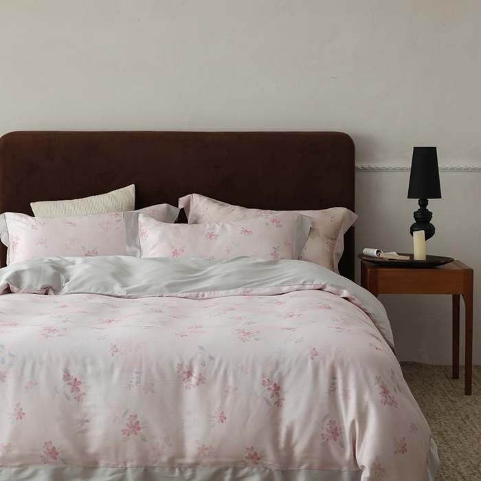 ROZ home 蕊姿家居 2026春夏新款60s天丝棉数码印花四件套 浮香 粉