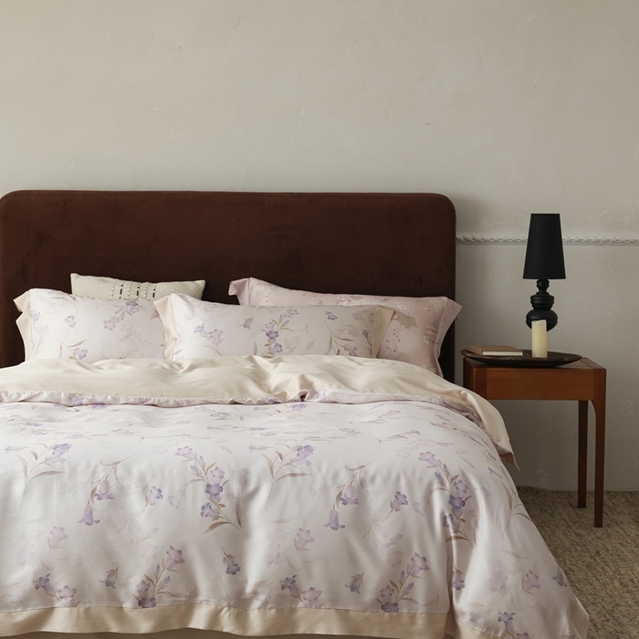 ROZ home 蕊姿家居 2026春夏新款60s天丝棉数码印花四件套 风铃草 香槟