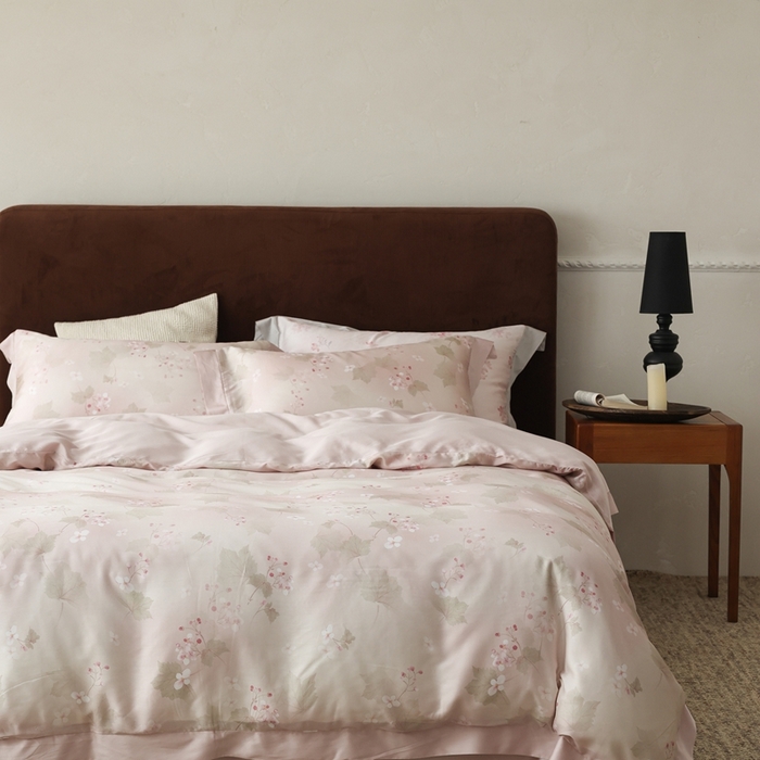 ROZ home 蕊姿家居 2026春夏新款60s天丝棉数码印花四件套 秋海棠 粉