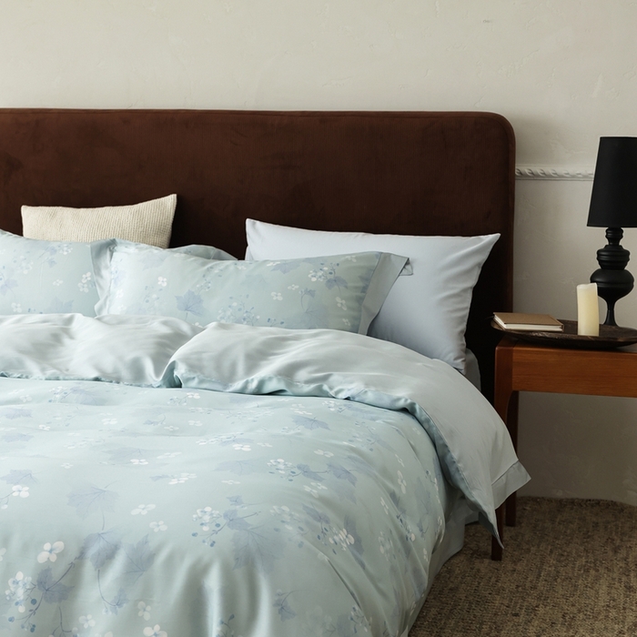 91家纺网 家纺一手货源 找家纺 ROZ home 蕊姿家居 2026春夏新款60s天丝棉数码印花四件套 秋海棠 山岚