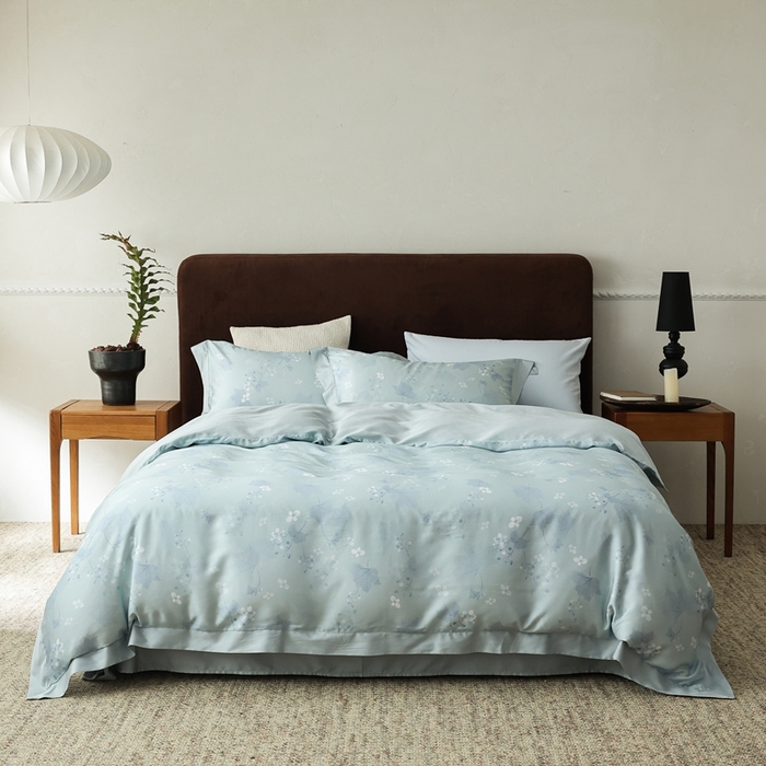 91家纺网 家纺一手货源 找家纺 ROZ home 蕊姿家居 2026春夏新款60s天丝棉数码印花四件套 秋海棠 山岚