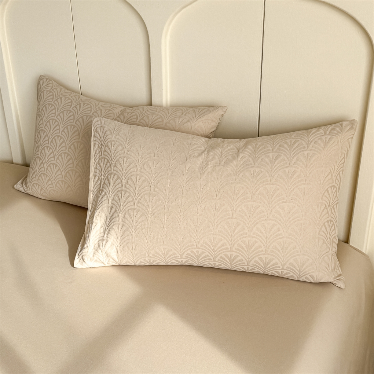 91家纺网 家纺一手货源 找家纺 灰鲸 2026新款全棉纯棉厚织贡缎大提花四件套 云锦-可可杏