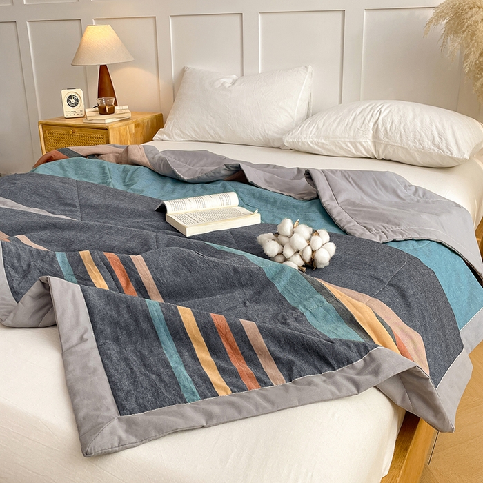 91家纺网 家纺一手货源 找家纺 yyds网供 2026新款无印格子A类里外全棉纯棉水洗棉新疆棉花夏被夏凉被空调被 苏格兰调