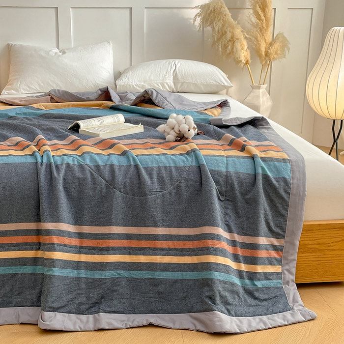 91家纺网 家纺一手货源 找家纺 yyds网供 2026新款无印格子A类里外全棉纯棉水洗棉新疆棉花夏被夏凉被空调被 苏格兰调