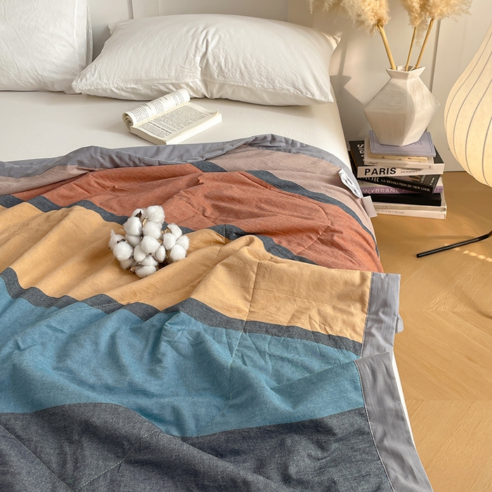 91家纺网 家纺一手货源 找家纺 yyds网供 2026新款无印格子A类里外全棉纯棉水洗棉新疆棉花夏被夏凉被空调被 苏格兰调