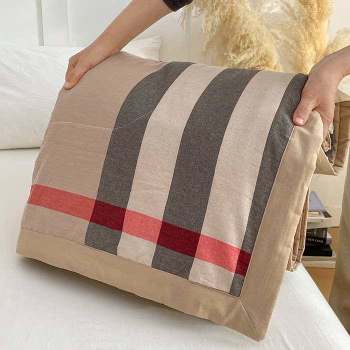 yyds网供 2026新款无印格子A类里外全棉纯棉水洗棉新疆棉花夏被夏凉被空调被 英伦宝莉