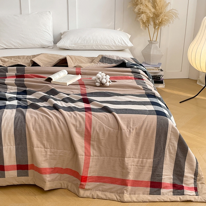 91家纺网 家纺一手货源 找家纺 yyds网供 2026新款无印格子A类里外全棉纯棉水洗棉新疆棉花夏被夏凉被空调被 英伦宝莉