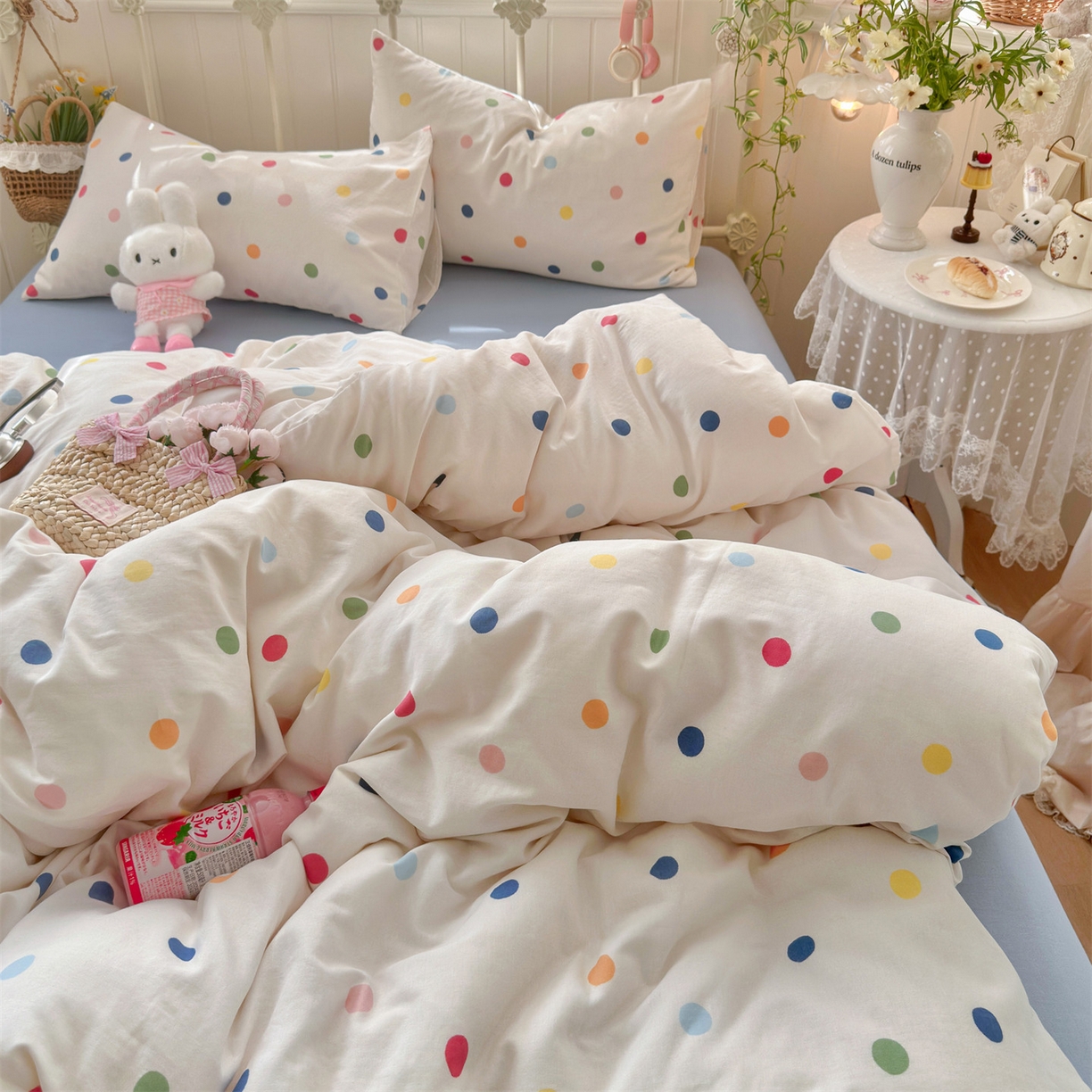 91家纺网 家纺一手货源 找家纺 名兮家居 2024新款全棉纯色枕套 荷塘玉