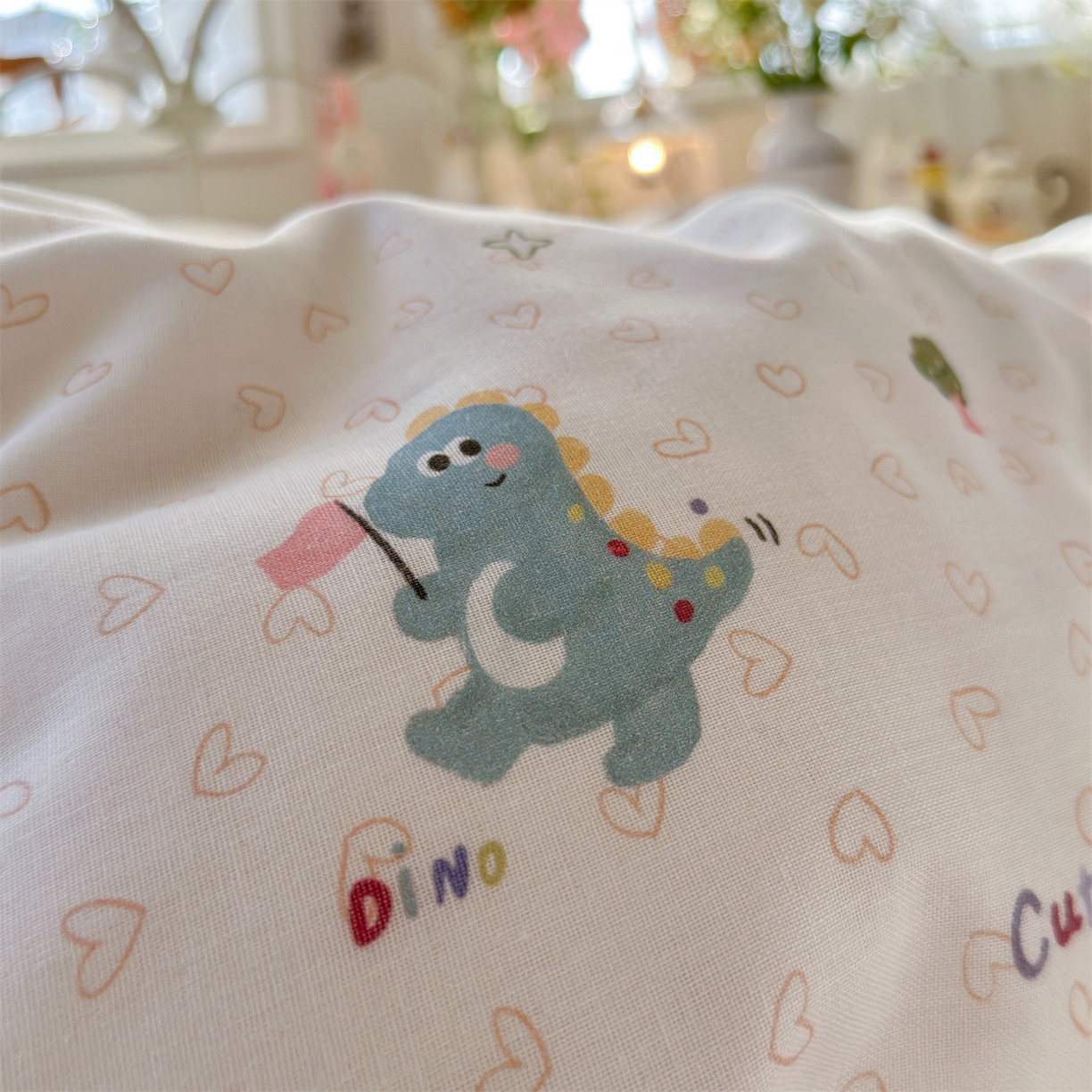 91家纺网 家纺一手货源 找家纺 名兮家居 2026春夏新款全棉纯棉A类双层纱四件套 双层纱-趣味王国