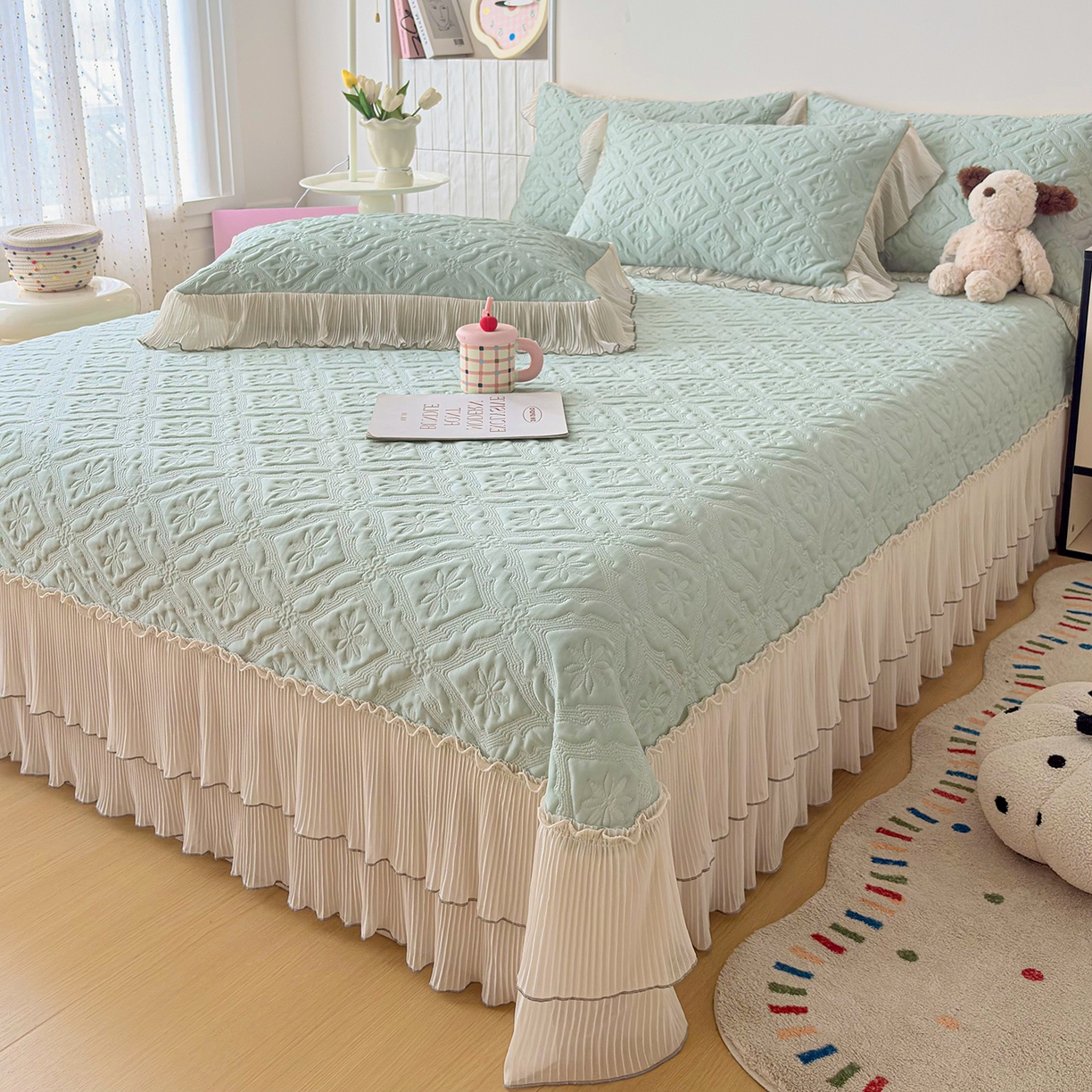 91家纺网 家纺一手货源 找家纺 （总）暖芯家纺 2026新款凉感丝网纱凉席夏被夏凉被空调被四件套