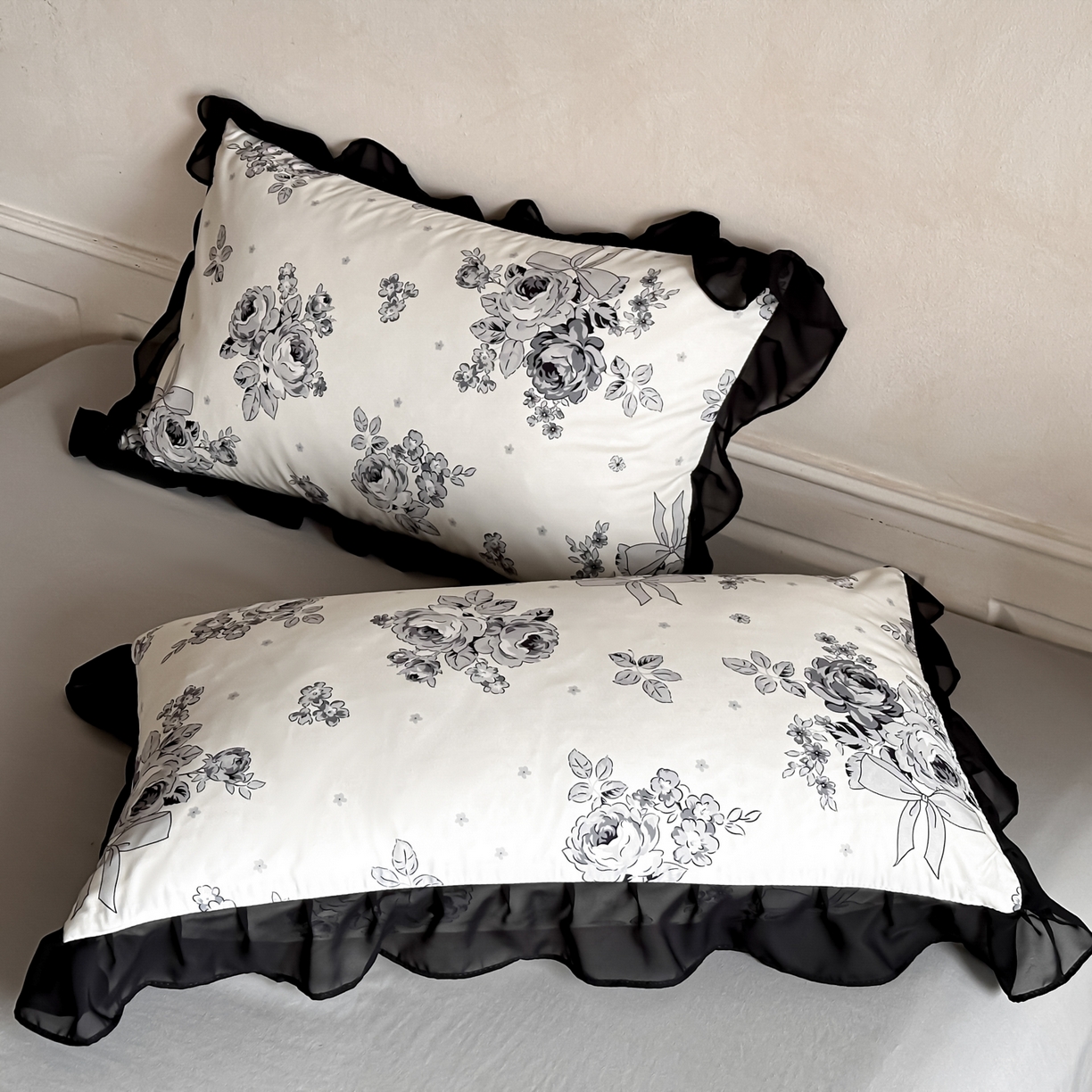 91家纺网 家纺一手货源 找家纺 ab家纺 2026新款法式复古印花水洗棉夏被四件套 月栖