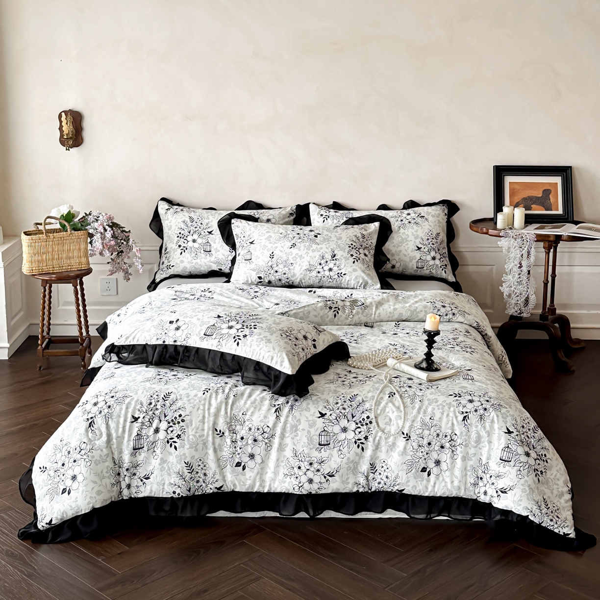 ab家纺 2026新款法式复古印花水洗棉夏被四件套 奥莉