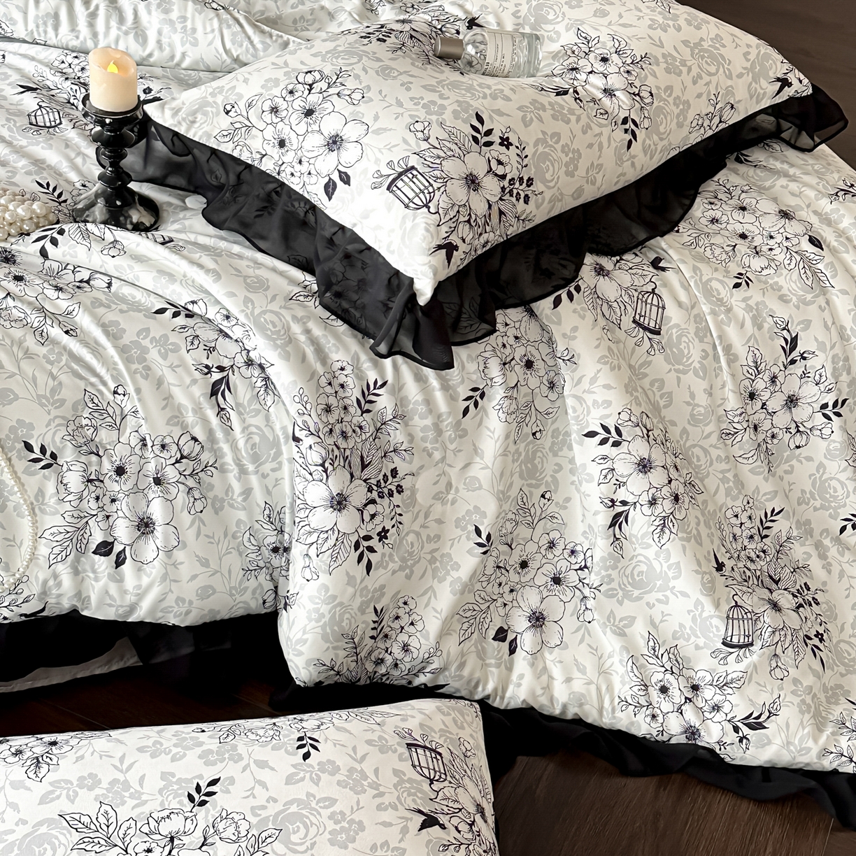 91家纺网 家纺一手货源 找家纺 （总）ab家纺 2026新款法式复古印花水洗棉夏被四件套