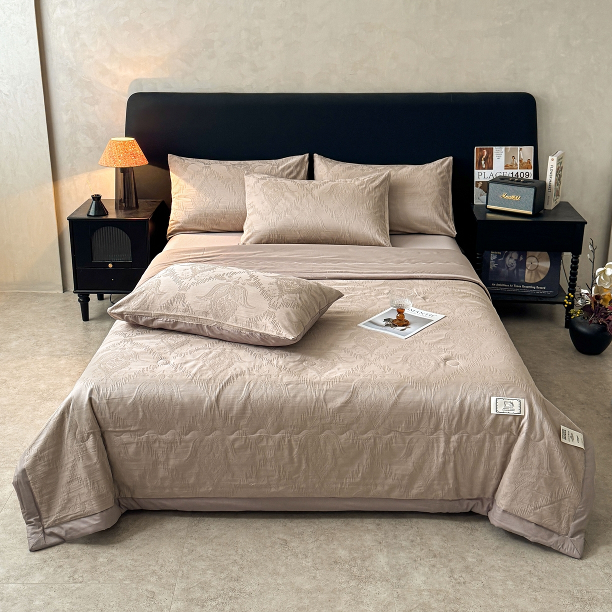 91家纺网 家纺一手货源 找家纺 乐家毛巾被（工厂自产自销） 2026春夏新款全棉60S长绒棉立体厚织提花整张棉花夏被四件套单夏被枕套夏凉被空 缠绕