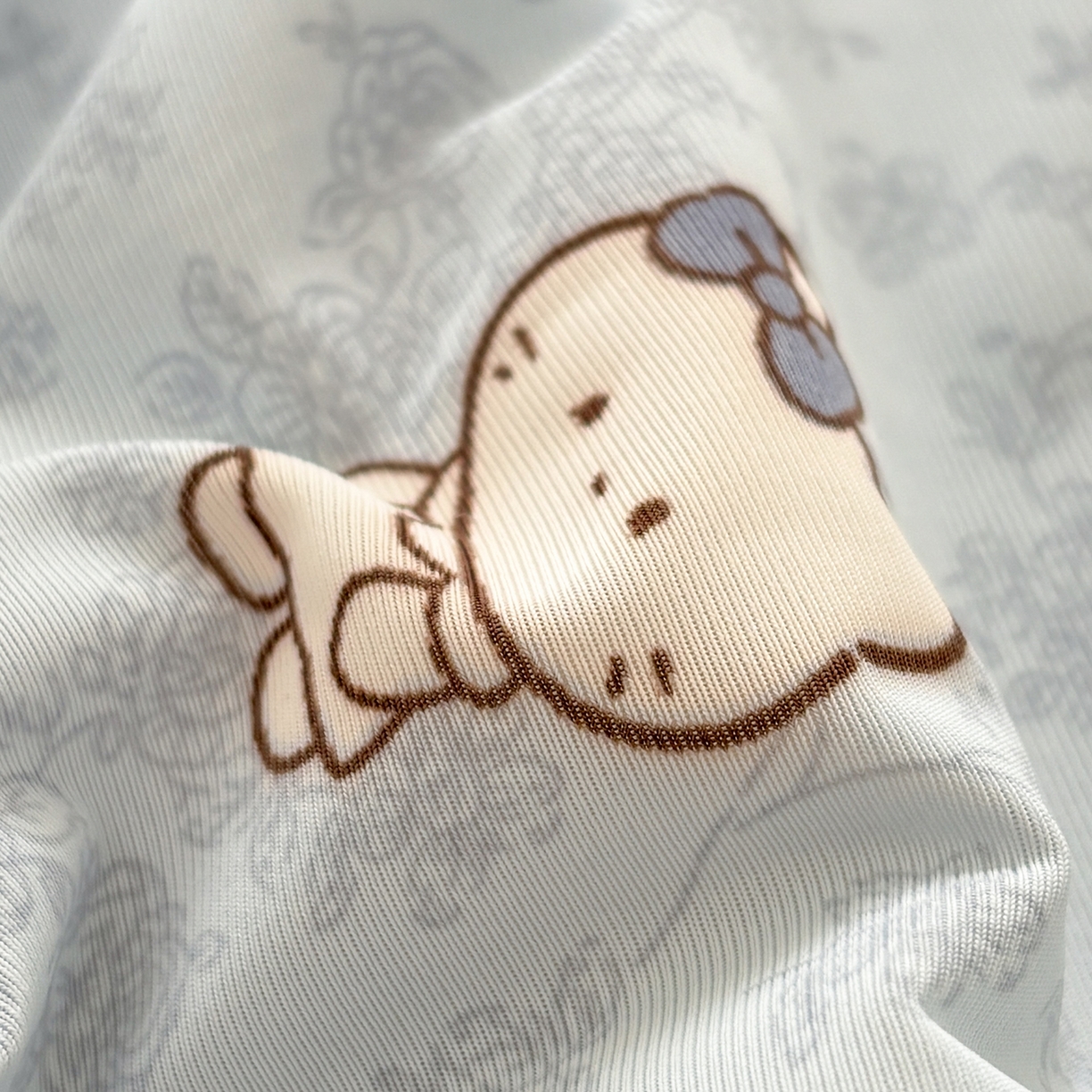 91家纺网 家纺一手货源 找家纺 优悦生活馆 2026新款麻绳款锦氨凉感丝夏被 小猫花朵