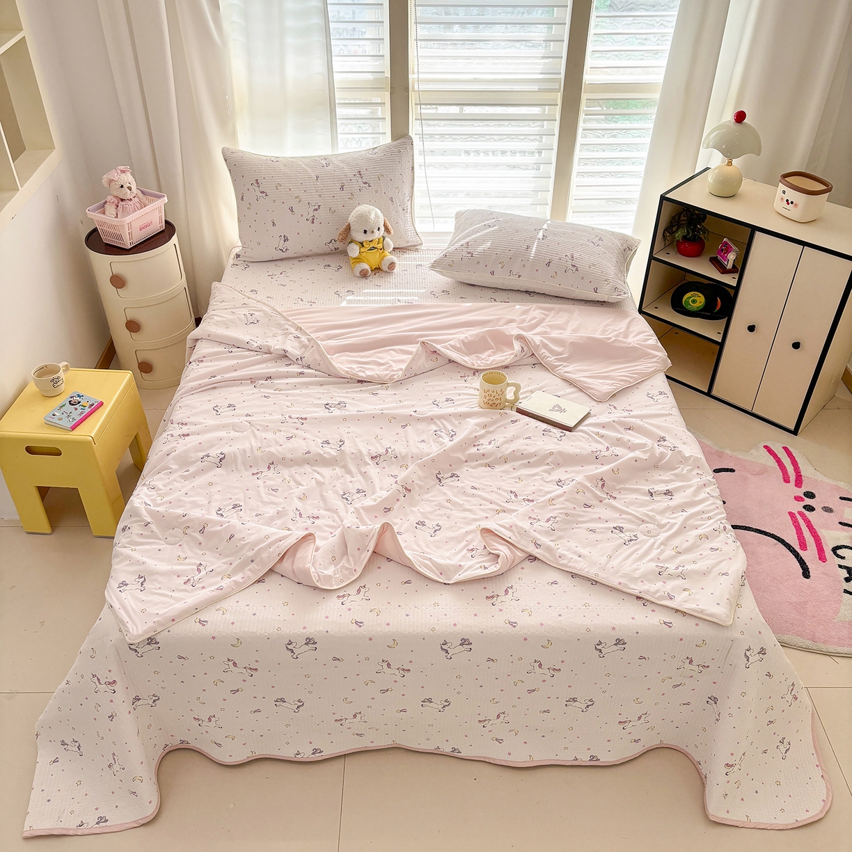 91家纺网 家纺一手货源 找家纺 优悦生活馆 2026新款麻绳款锦氨凉感丝夏被 飞马