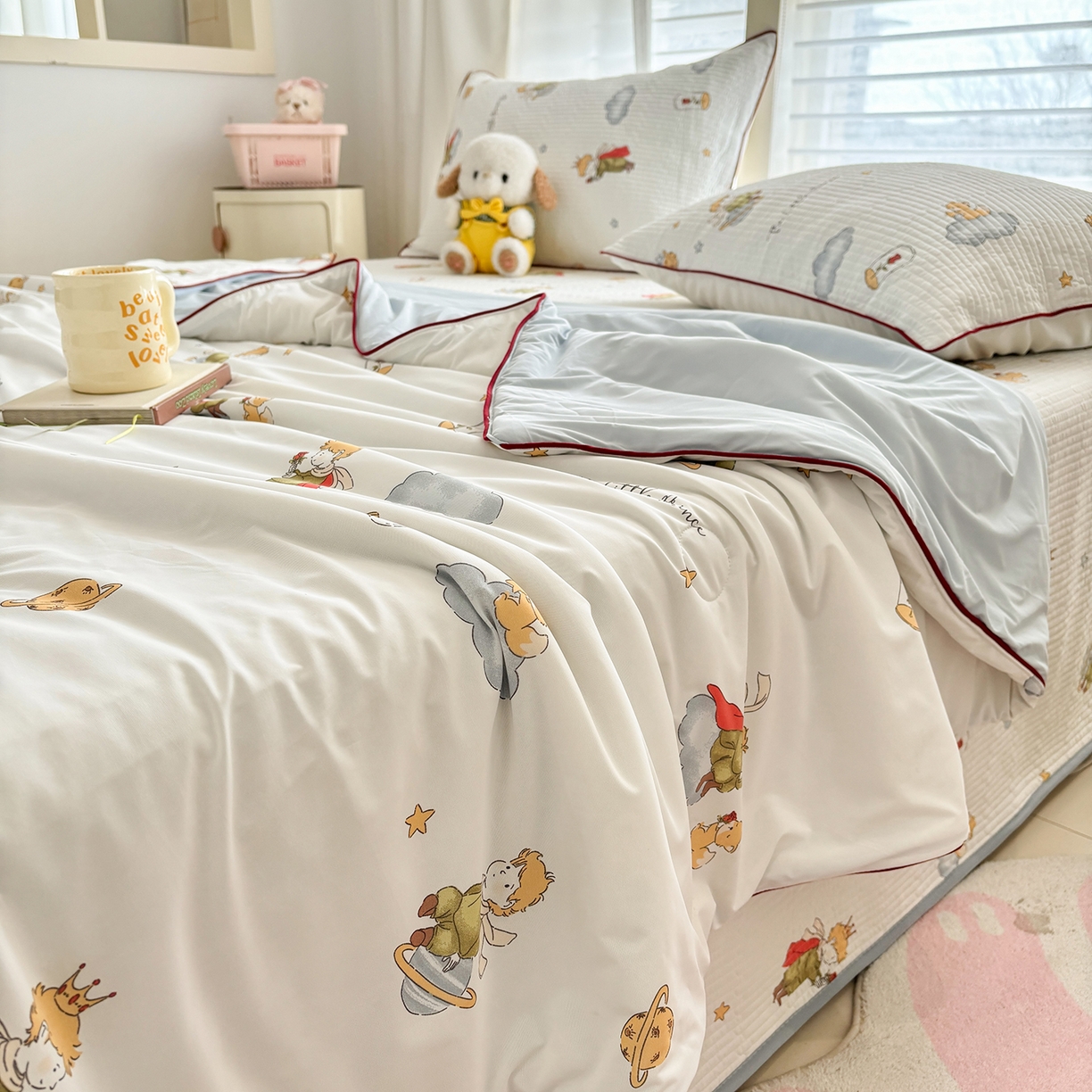 91家纺网 家纺一手货源 找家纺 优悦生活馆 2026新款麻绳款锦氨凉感丝夏被 小王子