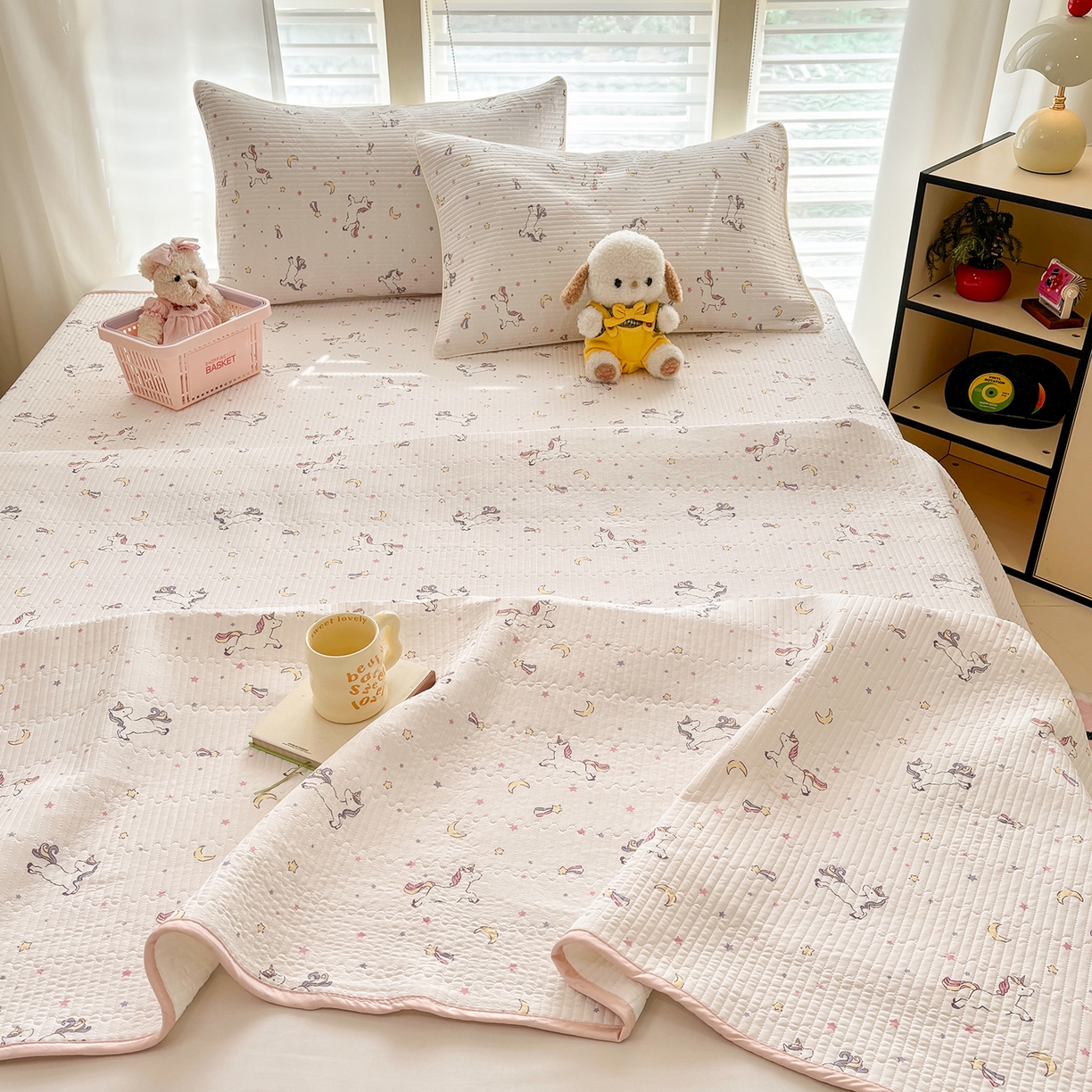 91家纺网 家纺一手货源 找家纺 优悦生活馆 2026新款麻绳款锦氨凉感丝夏被 飞马