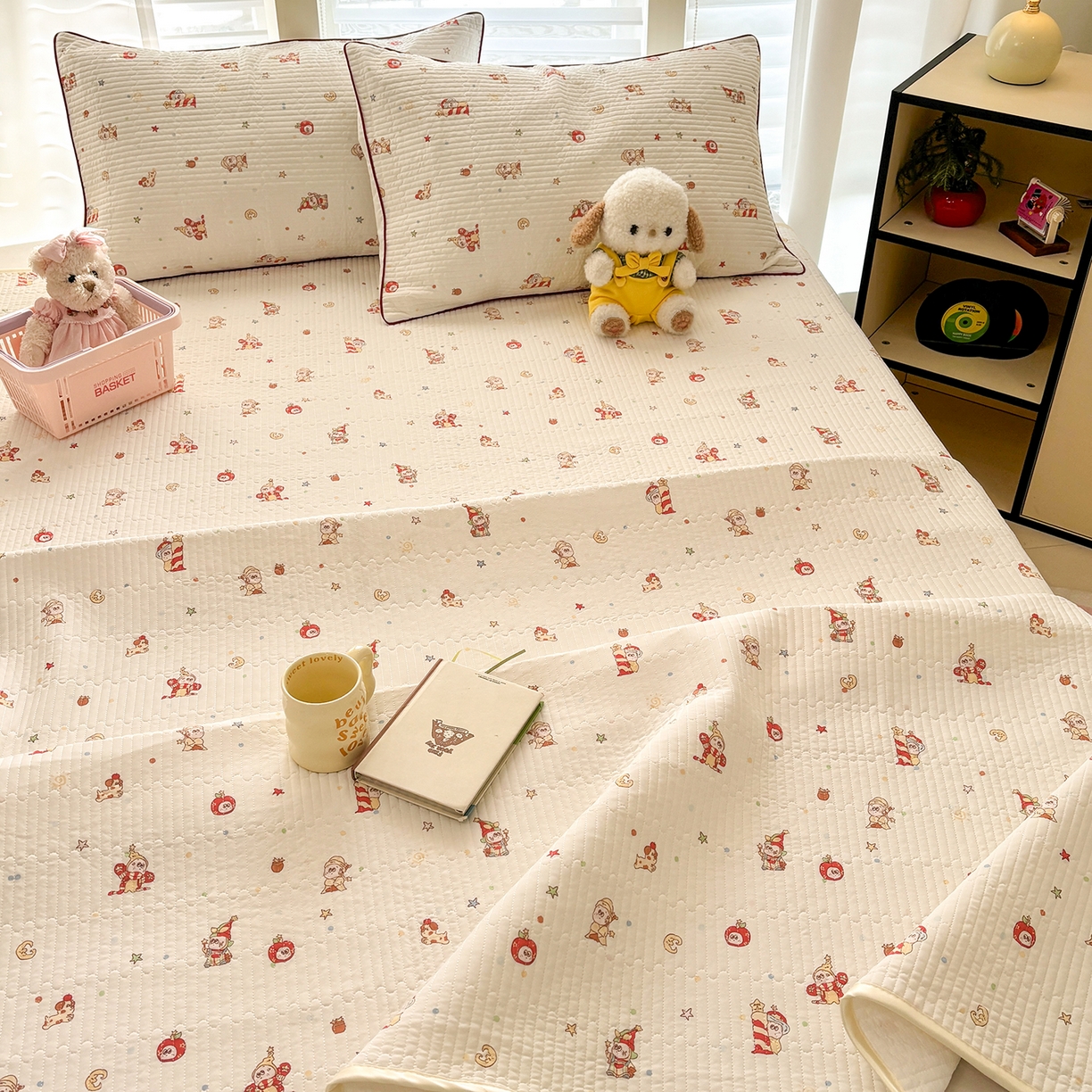 91家纺网 家纺一手货源 找家纺 优悦生活馆 2026新款麻绳款锦氨凉感丝夏被 水果小人