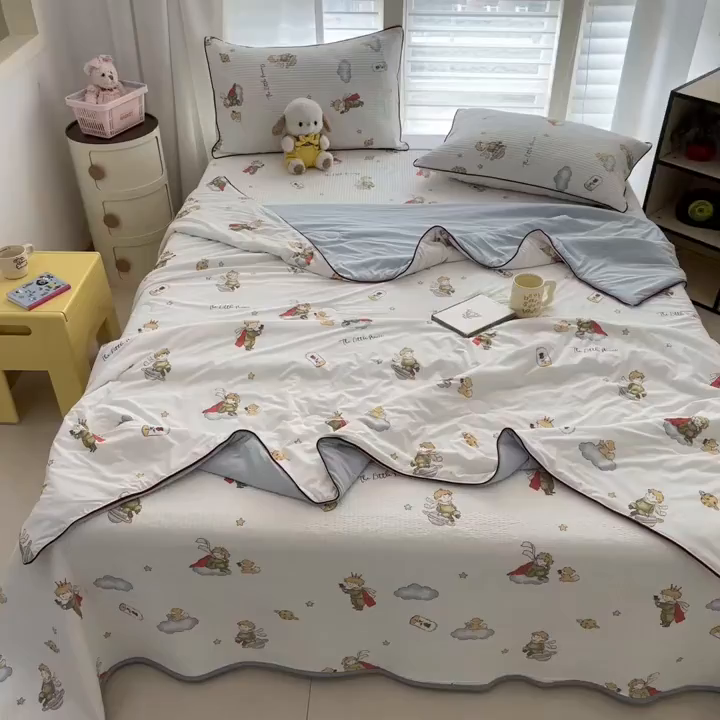 91家纺网 家纺一手货源 找家纺 优悦生活馆 2026新款麻绳款锦氨凉感丝夏被 小王子