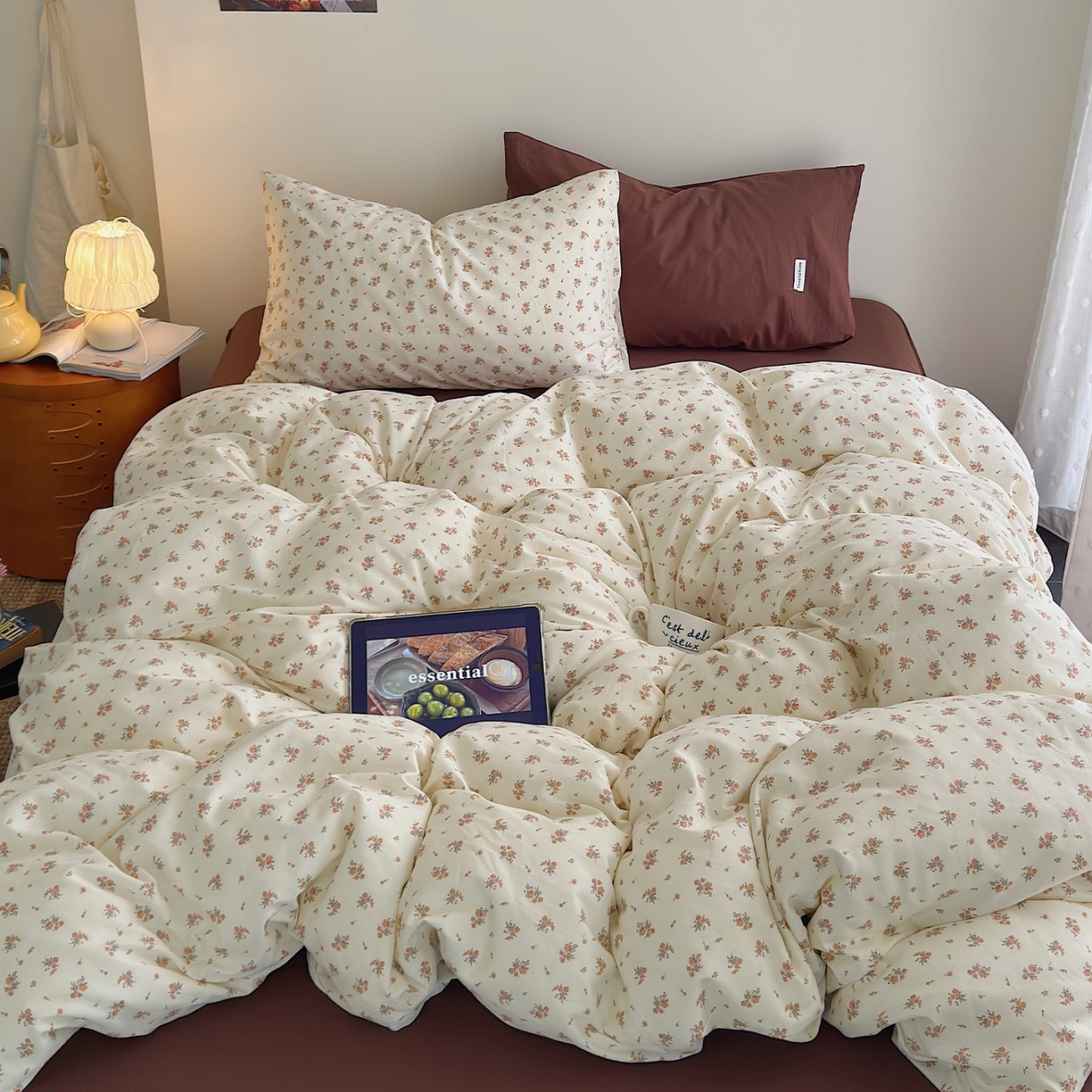 91家纺网 家纺一手货源 找家纺 （总）山茶家居-原创设计 2026新款全棉碎花系列四件套-曼岛