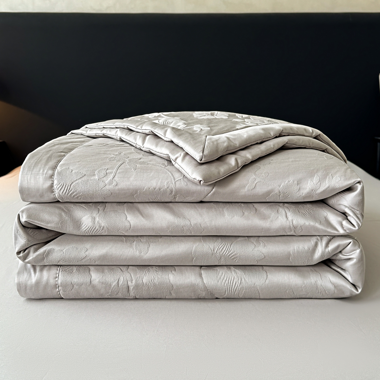 乐家毛巾被（工厂自产自销） 2026春夏新款全棉60S长绒棉立体厚织提花整张棉花夏被四件套单夏被枕套夏凉被空 花叶同枝