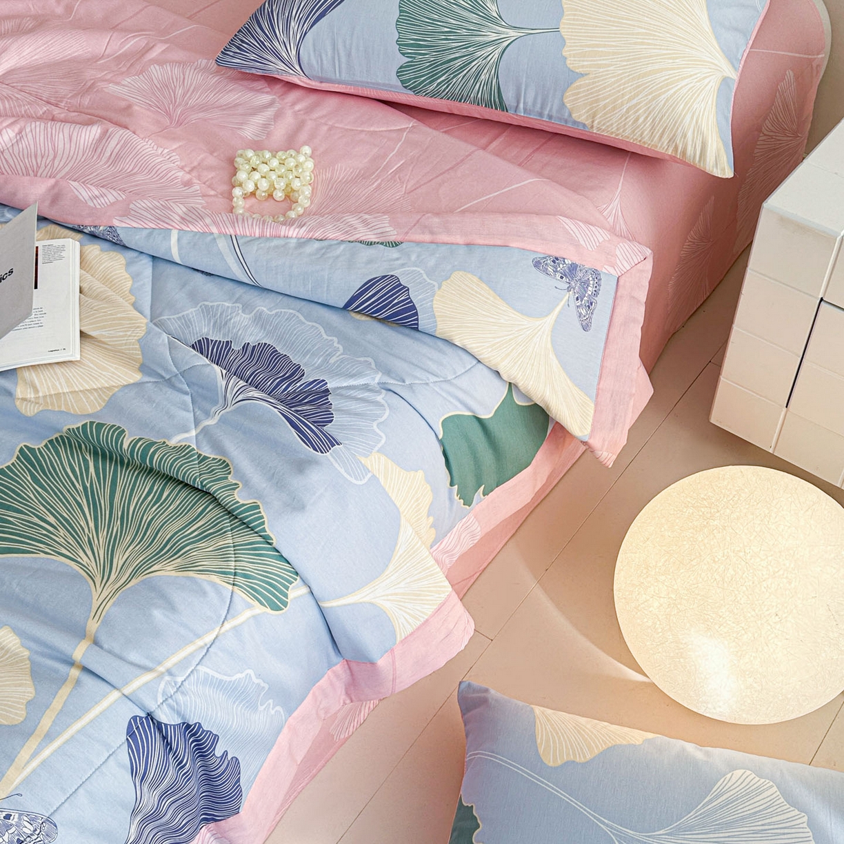 91家纺网 家纺一手货源 找家纺 春皖家纺 2026春夏新款全棉印花夏被夏凉被空调被 蝶舞杏运