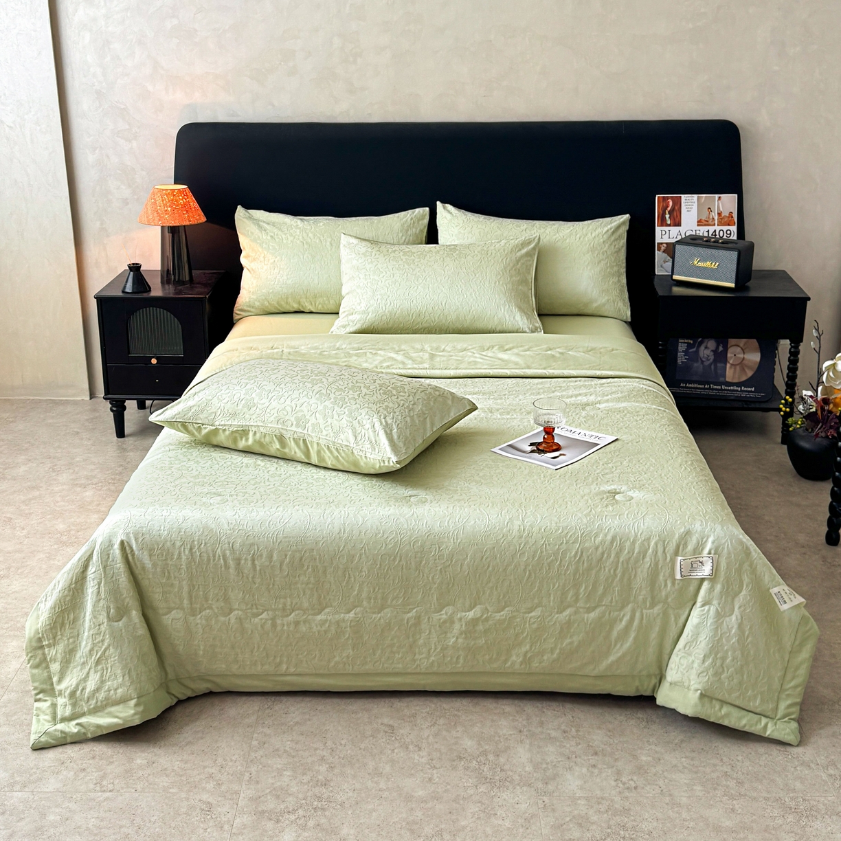 91家纺网 家纺一手货源 找家纺 乐家毛巾被（工厂自产自销） 2026春夏新款全棉60S长绒棉立体厚织提花整张棉花夏被四件套单夏被枕套夏凉被空 篱上花