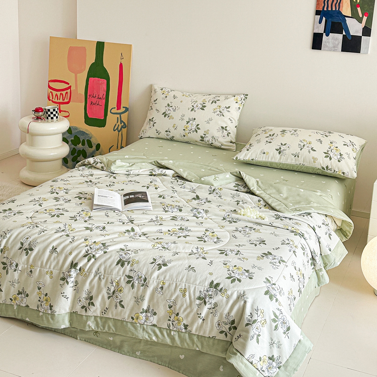 91家纺网 家纺一手货源 找家纺 春皖家纺 2026春夏新款全棉印花夏被夏凉被空调被 花香雪