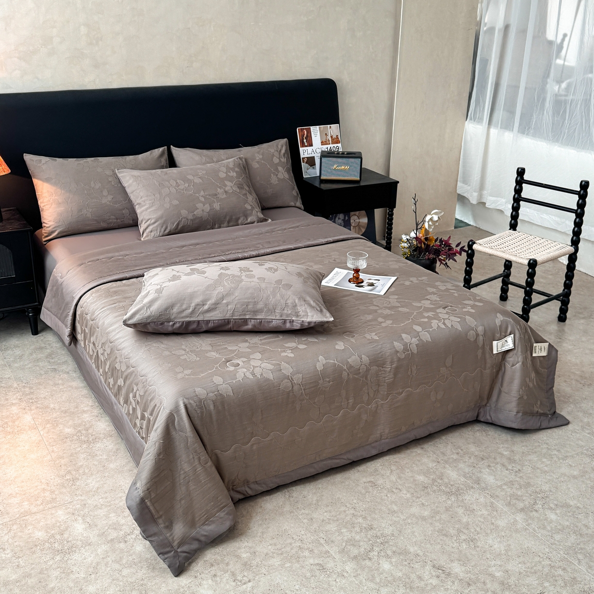 91家纺网 家纺一手货源 找家纺 乐家毛巾被（工厂自产自销） 2026春夏新款全棉60S长绒棉立体厚织提花整张棉花夏被四件套单夏被枕套夏凉被空 露染