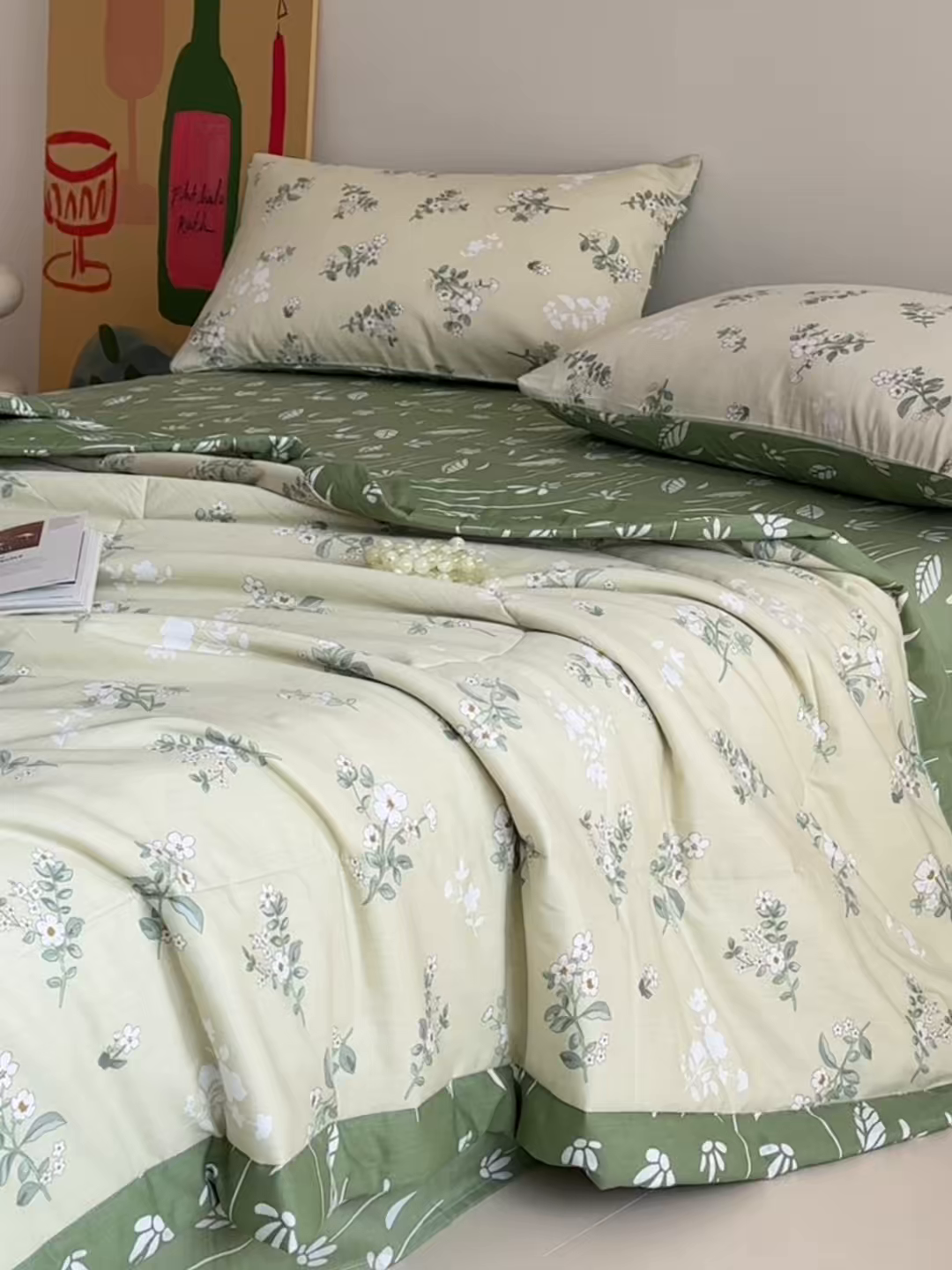 91家纺网 家纺一手货源 找家纺 春皖家纺 2026春夏新款全棉印花夏被夏凉被空调被 花香雪