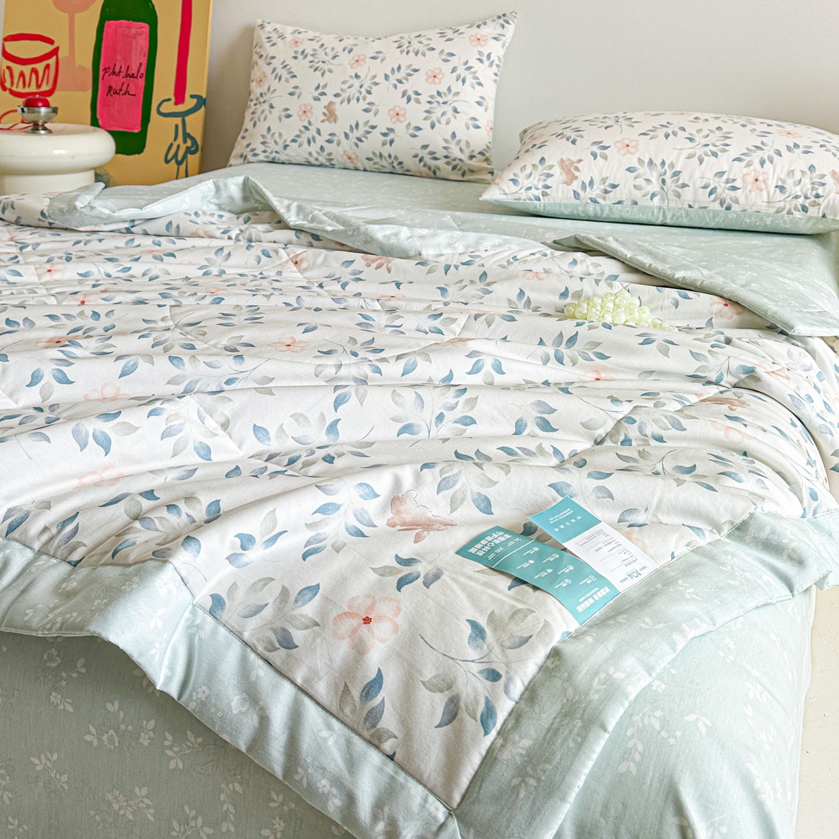 91家纺网 家纺一手货源 找家纺 春皖家纺 2026春夏新款全棉印花夏被夏凉被空调被 沁心田园