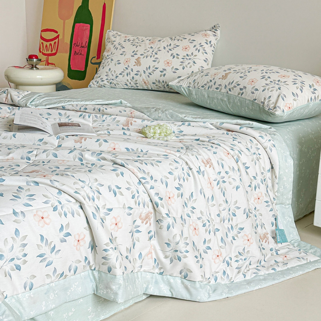 91家纺网 家纺一手货源 找家纺 春皖家纺 2026春夏新款全棉印花夏被夏凉被空调被 沁心田园