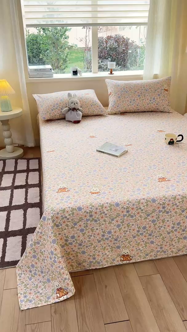 91家纺网 家纺一手货源 找家纺 （总）羽梦家纺 2026新款老粗布床单三件套