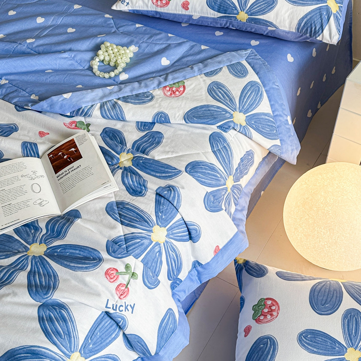 91家纺网 家纺一手货源 找家纺 春皖家纺 2026春夏新款全棉印花夏被夏凉被空调被 小情调