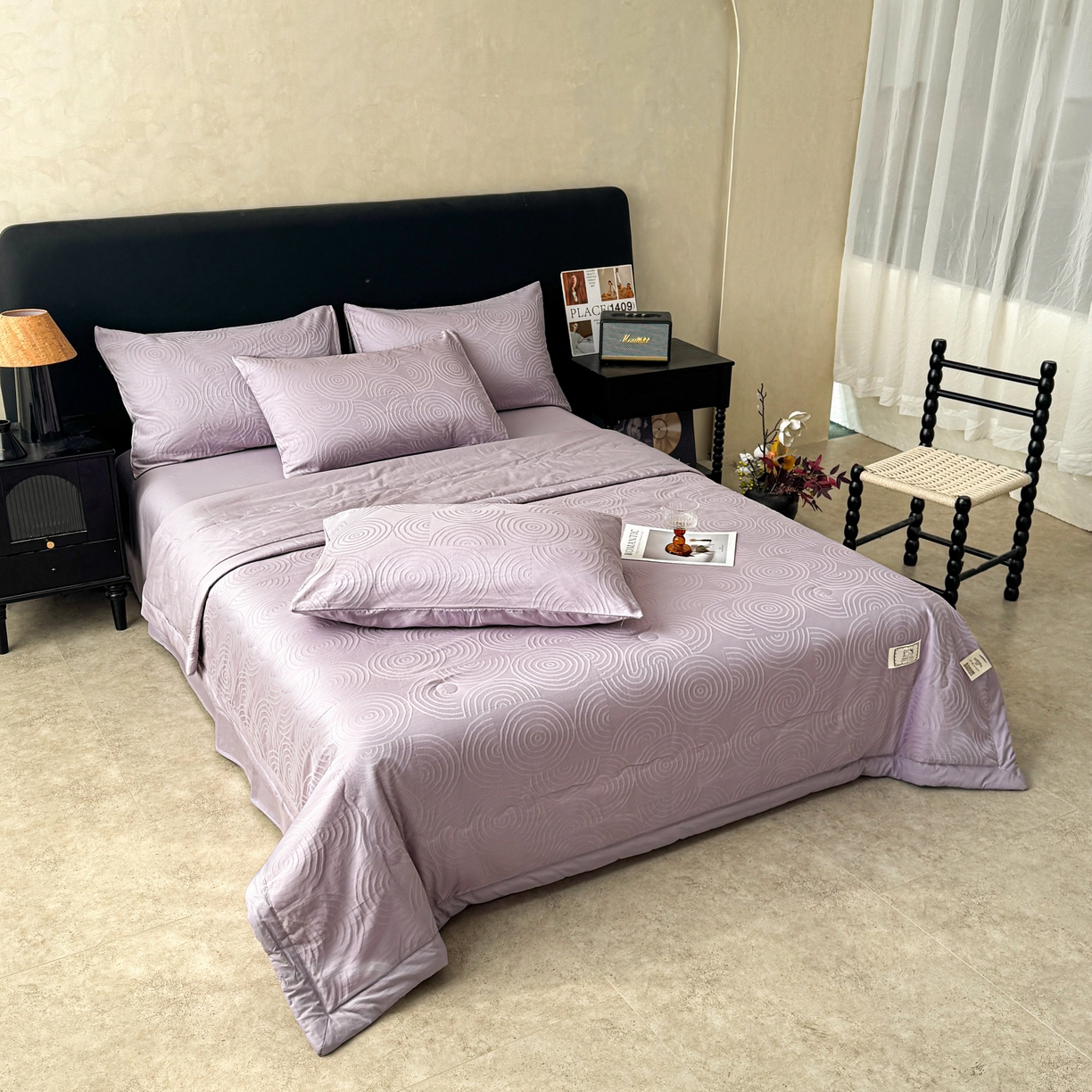 91家纺网 家纺一手货源 找家纺 乐家毛巾被（工厂自产自销） 2026春夏新款全棉60S长绒棉立体厚织提花整张棉花夏被四件套单夏被枕套夏凉被空 眠琴