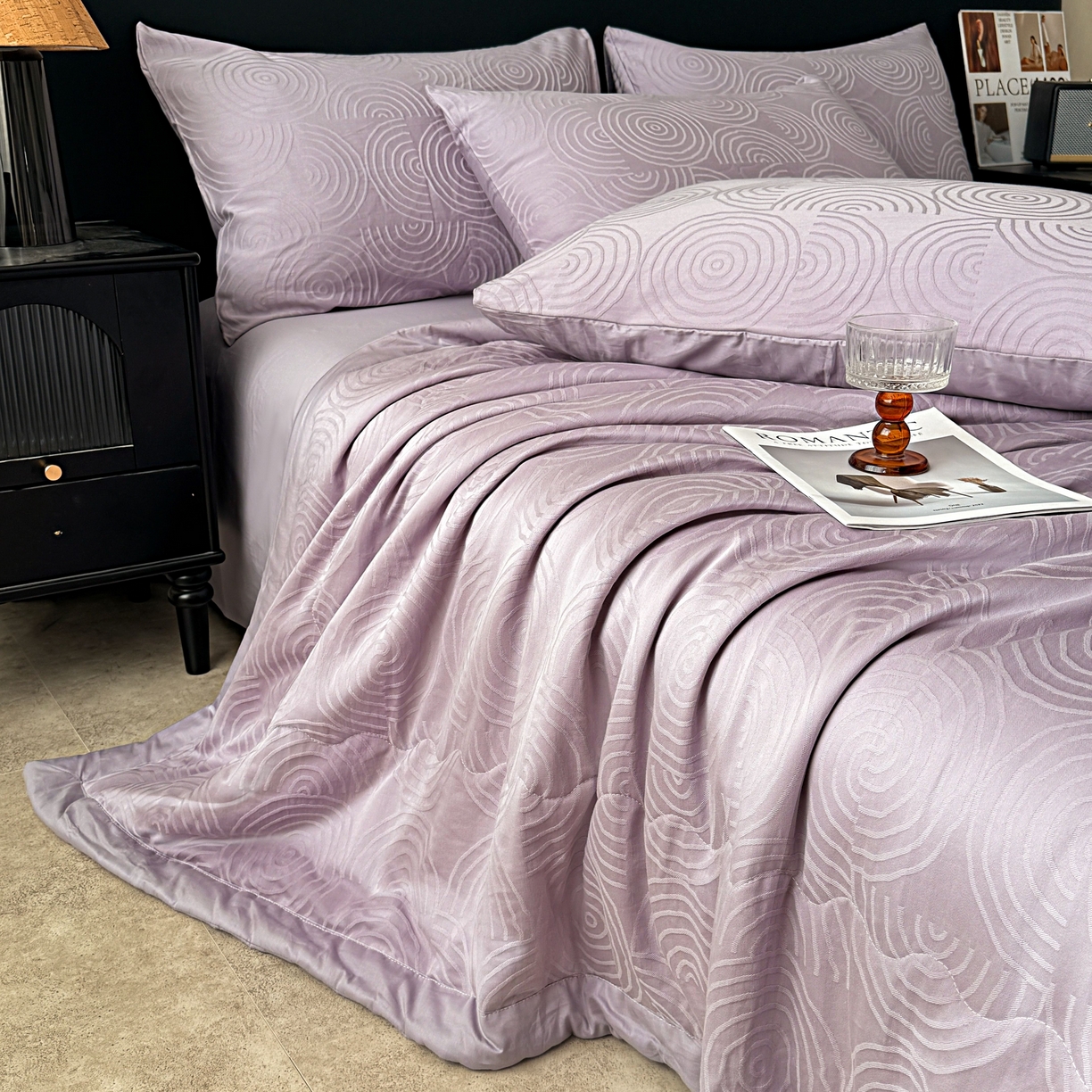 91家纺网 家纺一手货源 找家纺 乐家毛巾被（工厂自产自销） 2026春夏新款全棉60S长绒棉立体厚织提花整张棉花夏被四件套单夏被枕套夏凉被空 眠琴