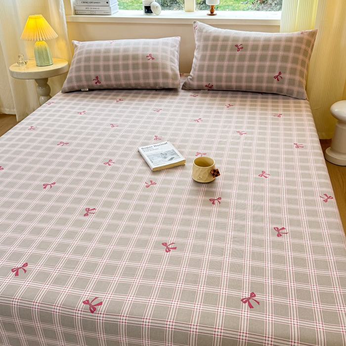 91家纺网 家纺一手货源 找家纺 羽梦家纺 2026新款老粗布床单三件套 格纹