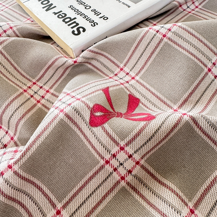 91家纺网 家纺一手货源 找家纺 羽梦家纺 2026新款老粗布床单三件套 格纹