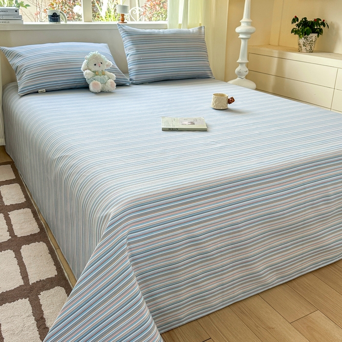 91家纺网 家纺一手货源 找家纺 羽梦家纺 2026新款老粗布床单三件套 海盐